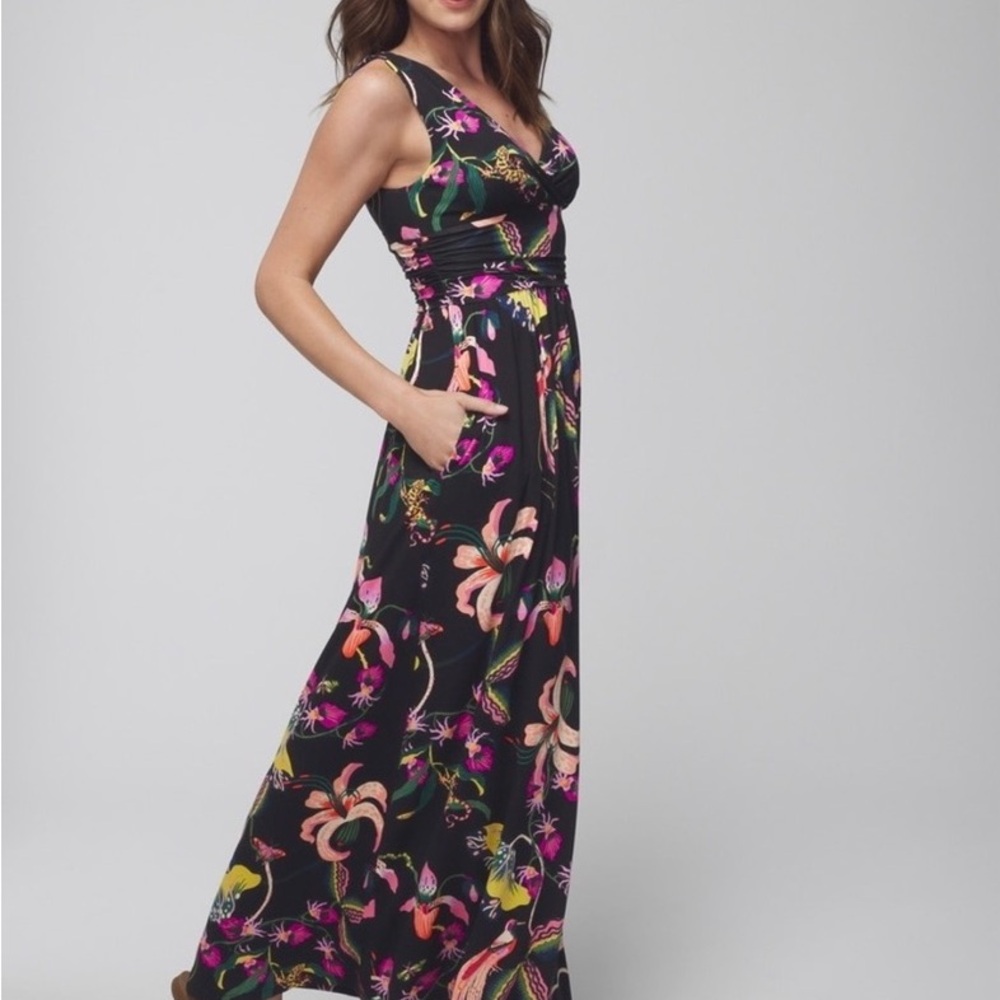 (NWT)Floral Maxi Dress - Black and Pink